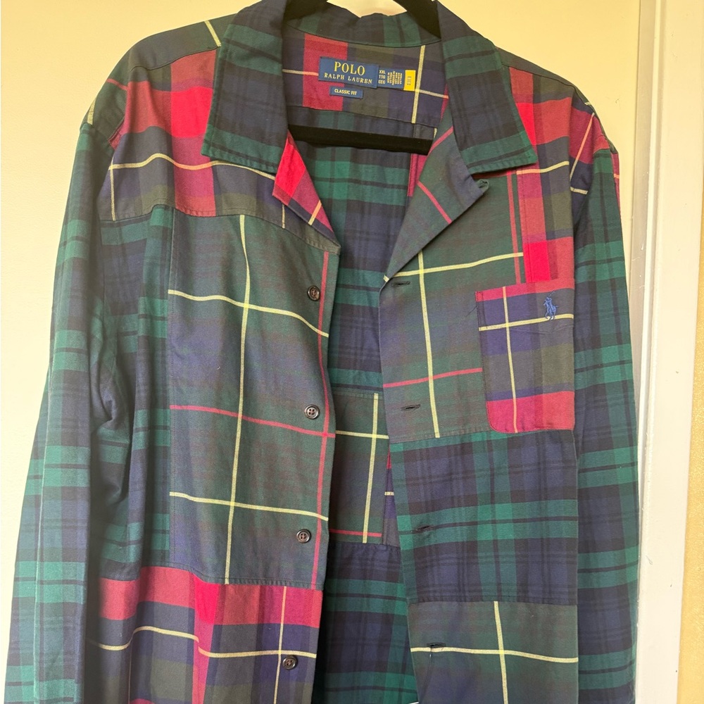 Ralph lauren color block check camp shirt